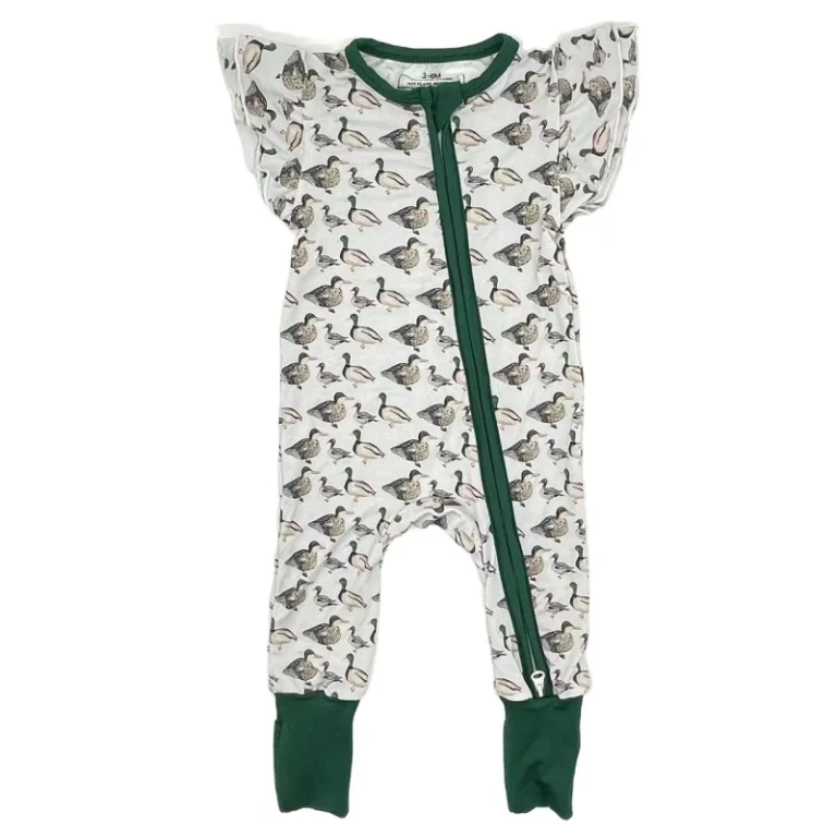 Custom-Mallard-Printed-Newborn-Sleepers-Rompers-New-Design-Bamboo-Viscose-Soft-Baby-Jumpsuit-Pajamas