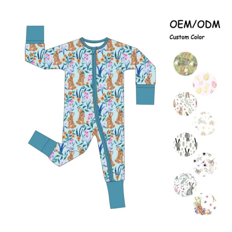Custom-Newborn-Baby-Infant-Organic-95-Bamboo-5-Spandex-Rompers-Clothes-Toddler-Kid-Pajamas-Sleepwear-Clothing