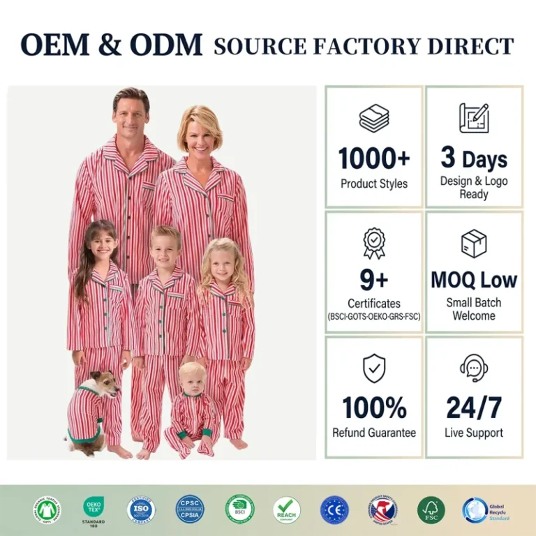 Custom-Oem-Matching-Family-Clothing-Manufacturer-Premium-Striped-Private-Logo-Sleeping-Clothes-Family-Matching-Outfits