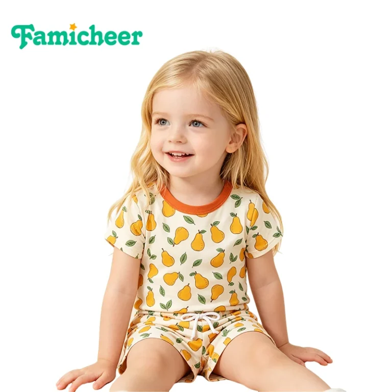 Custom-Pattern-Toddler-Girls-Summer-Pajamas-Home-Use-Toddler-Short-Sleeve-Pajamas-3T