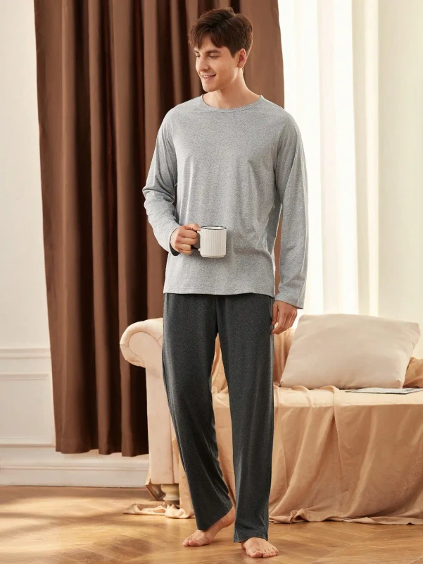 Custom Print 2 Pcs Comfortable Soft Sleepwear Nighties Pajamas for Men