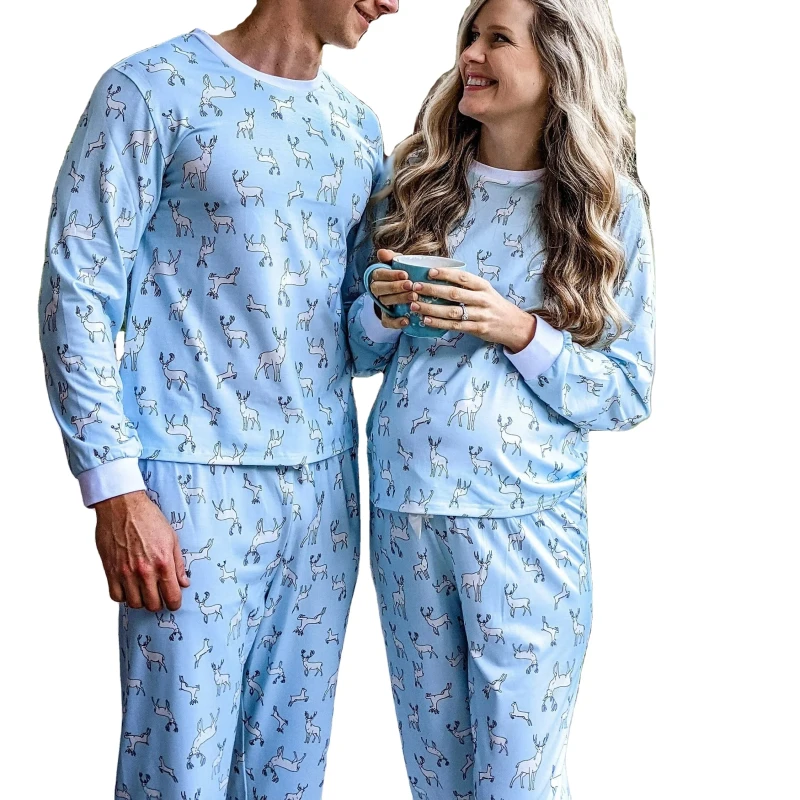Custom Print Adult Cotton Pajamas Set New Design Women's Sleepwear Family Matching Outfits for Kids and Baby