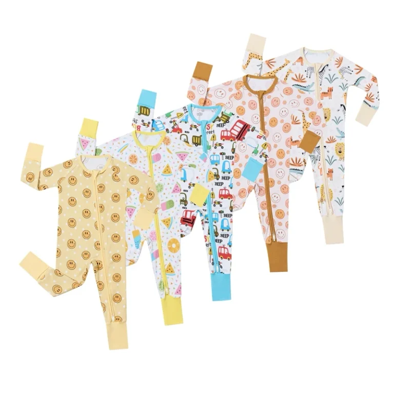 Custom-Print-Baby-Kids-Bamboo-Pajamas-Onesie-Rompers-95Bamboo-5Spandex-Toddler-Sleepwear-for-Baby