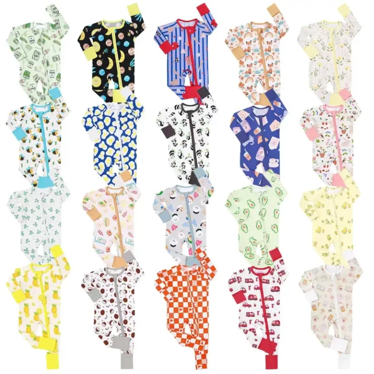 Custom-Print-Bamboo-Viscose-Pajamas-Organic-Double-Zipper-Bamboo-Baby-Romper-Little-Sleepers-Kids-Bamboo-Baby-Clothes
