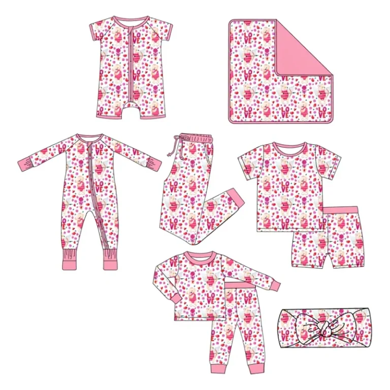 Custom-Print-Children-Infant-Toddler-Bamboo-Viscose-2-Piece-Unisex-Pajamas-Newborn-Baby-Romper-Pullover-Sleeper