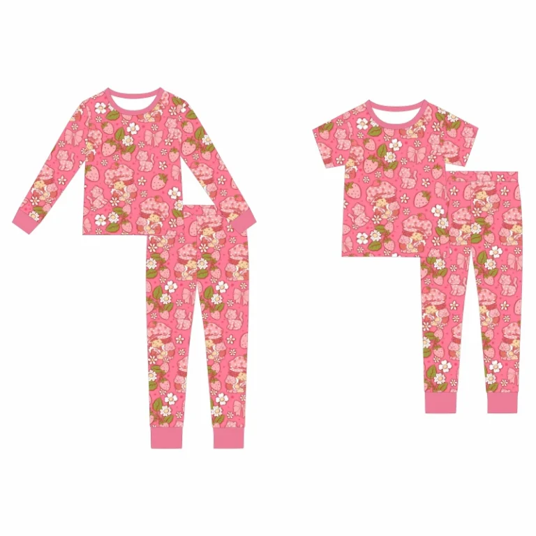 Custom-Print-Fold-Over-Cuff-95-Bamboo-5-Spandex-Two-Way-Zipper-Unisex-Infants-Toddler-Pajamas-Romper-Baby-Sleepwear-2-Piece