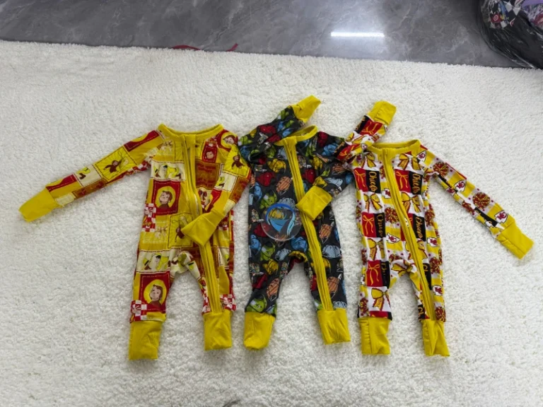 Custom-Print-Kids-Zipper-Pajamas-Long-Sleeves-Baby-Toddler-Baby-Pajamas-Clothing