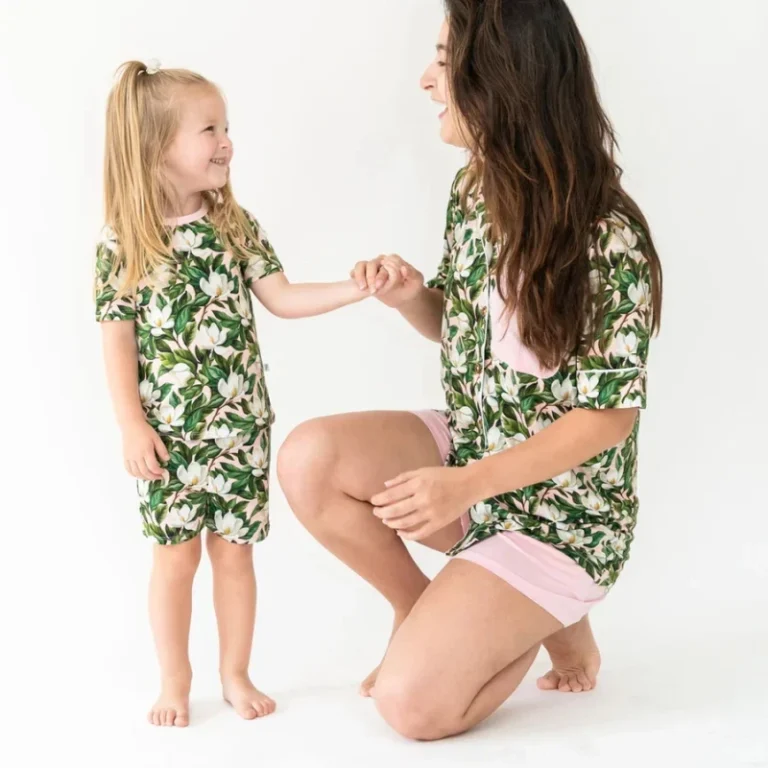 Custom-Print-Mommy-Me-Casual-Homewear-Sets-Girls-Nightwear-and-Mommy-Pajamas-Family-Matching-Short-Sleeve-Summer-Lounge