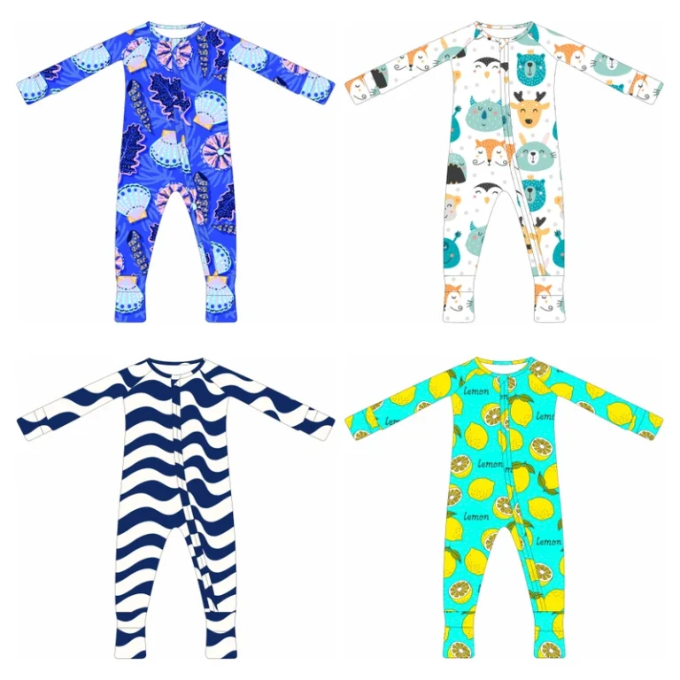 Custom-Print-Organic-95-Bamboo-5-Spandex-Zipper-Closure-Baby-Toddler-Onesie-Rompers-Pajamas-Sleepwear