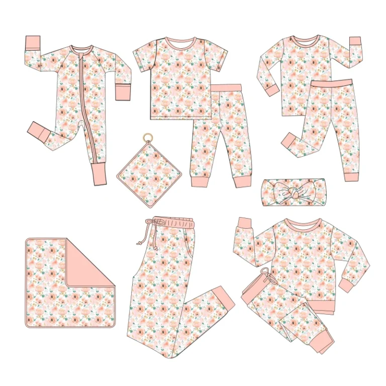 Custom-Print-Organic-Viscose-Bamboo-Fabric-Baby-Pajamas-Newborn-Baby-Romper-Infant-Toddler-Girls-Ruffle-Zipper-Sleeper-Clothes