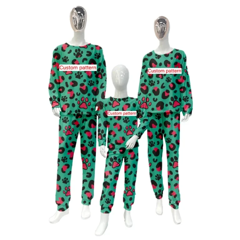 Custom-Print-Sublimation-Winter-Warm-Soft-Pants-Pyjamas-Suit-Blank-Long-Sleeve-Pajamas-Set-Sleepwear-Matching-Pajamas-for-Family