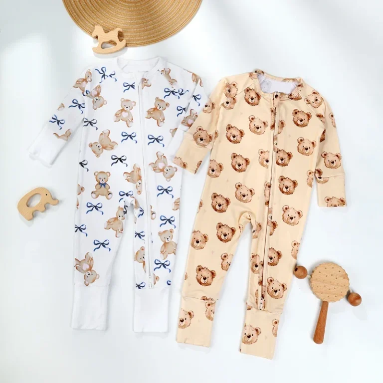 Custom-Printed-Baby-Kid-Children-Zipper-Romper-Bamboo-Spandex-Fabric-Jumpsuit-Pjs-Romper-Sleepwear-Onesie