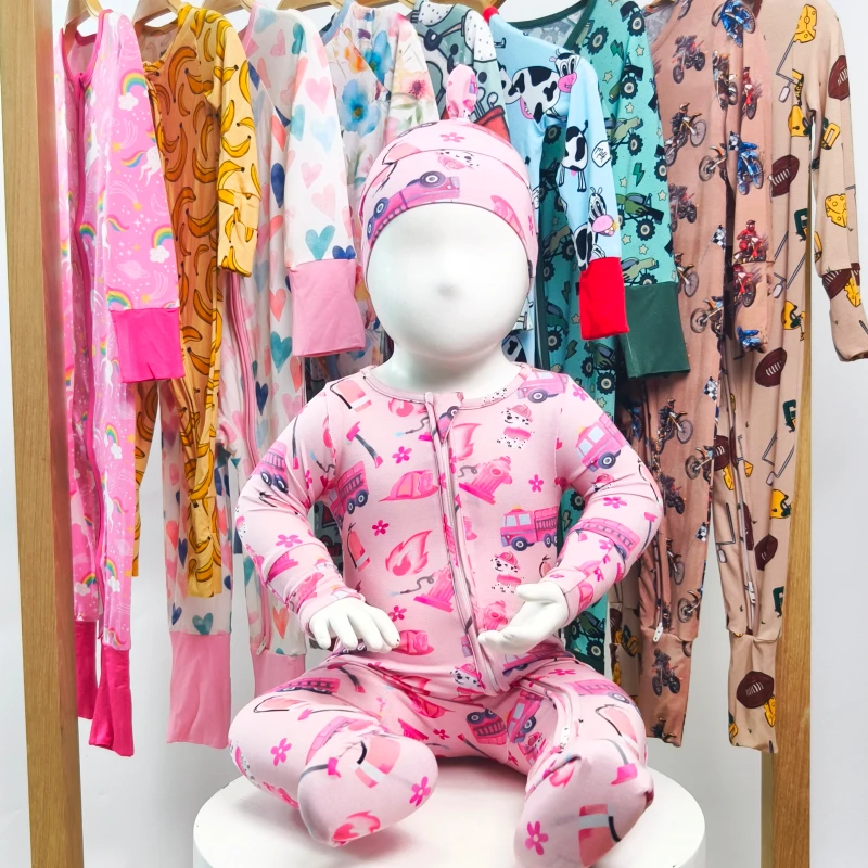 Custom Spandex Bamboo Fiber Toddler Pajamas Premium Bamboo Baby Pajamas Organic Baby Pajamas for Growing Little Kids