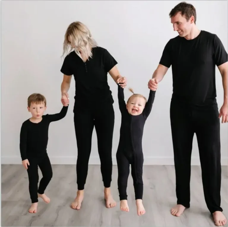 Custom-Summer-Family-Matching-Casual-Bamboo-Pajamas-High-Quality-Breathable-Quick-Dry-Unisex-Baby-Clothes-Family-Set