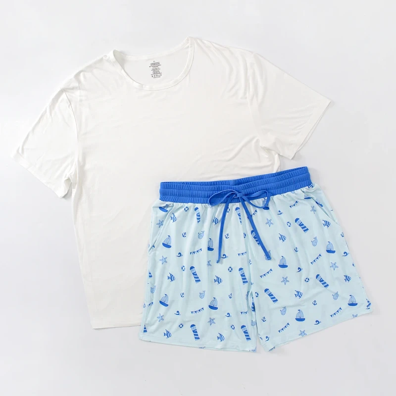 Custom Supplier Bamboo Eco Friendly Summer Pajama Set for Men Adult Sleepwear Family Matching Baby Boys Girls