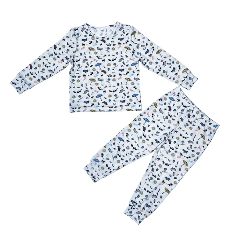 Custom-Toddler-Girls-Clothing-O-Neck-Top-and-Legging-Childrens-Print-Contrast-Trim-Cartoon-Cotton-Pajamas-Set-Boys-Pyjamas-Kids