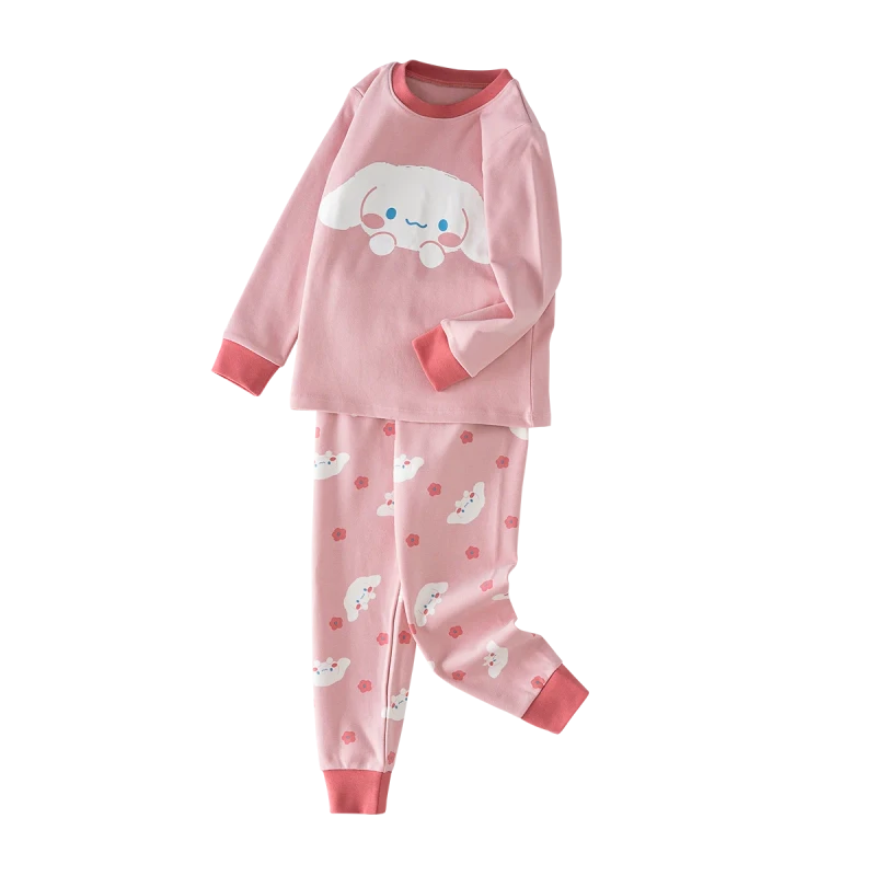 Custom Toddler Kid Girls Christmas Casual Print Cotton Spandex Pajama Sleepwear Sets