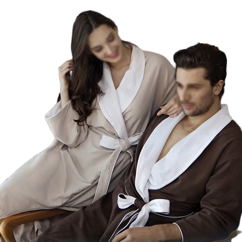 Custom Winter Warm Robes Women's Clothing Robe Spa Bathrobe Cotton Cute Long House Coat