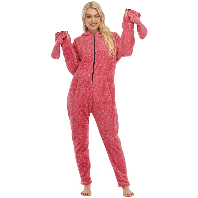 Custom Women Adult Onesie Pajamas Nightwear Long Sleeve Pant Onesie for Women