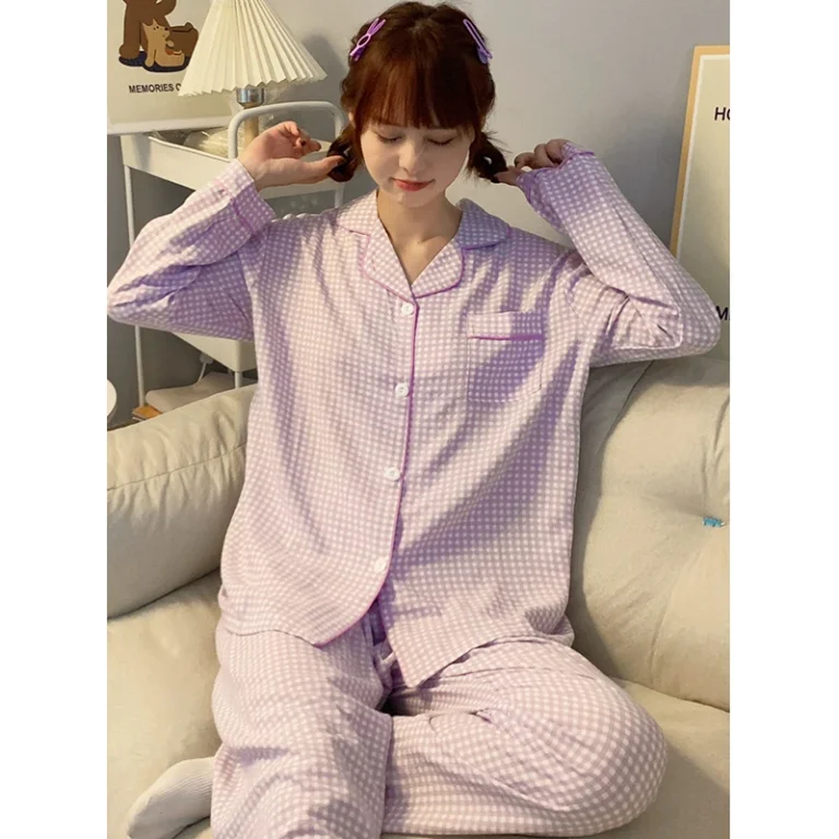 Custom-Womens-Pajamas-Set-Long-Sleeved-with-Elastic-Waist-Soft-Fabric-for-Spring-and-Fall-Family-Matching-Long-Sleeved-Pants