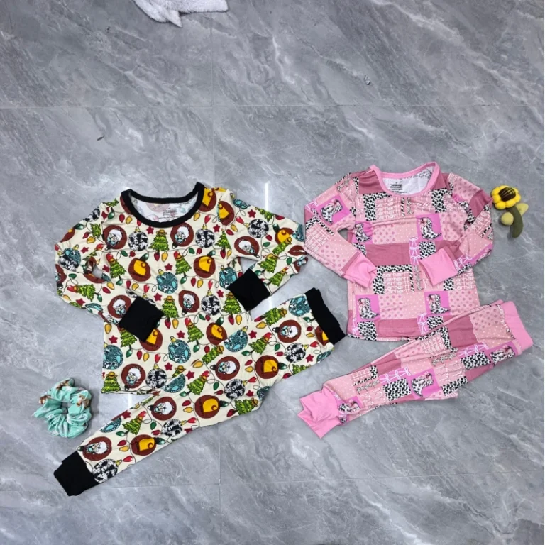 Customizable-Printing-Newborn-Bamboo-Pajamas-Set-Long-Sleeve-Baby-Clothing-for-Kids-Fitted-Baby-Pajamas-Set