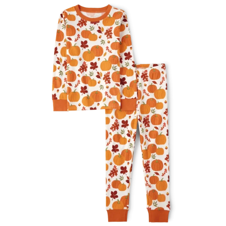 Customize-Unisex-Long-Sleeve-Pumpkin-Snug-Fit-Cotton-Pajamas-Baby-Family-Matching-Long-Sleeve-Halloween-Pajama-Sets