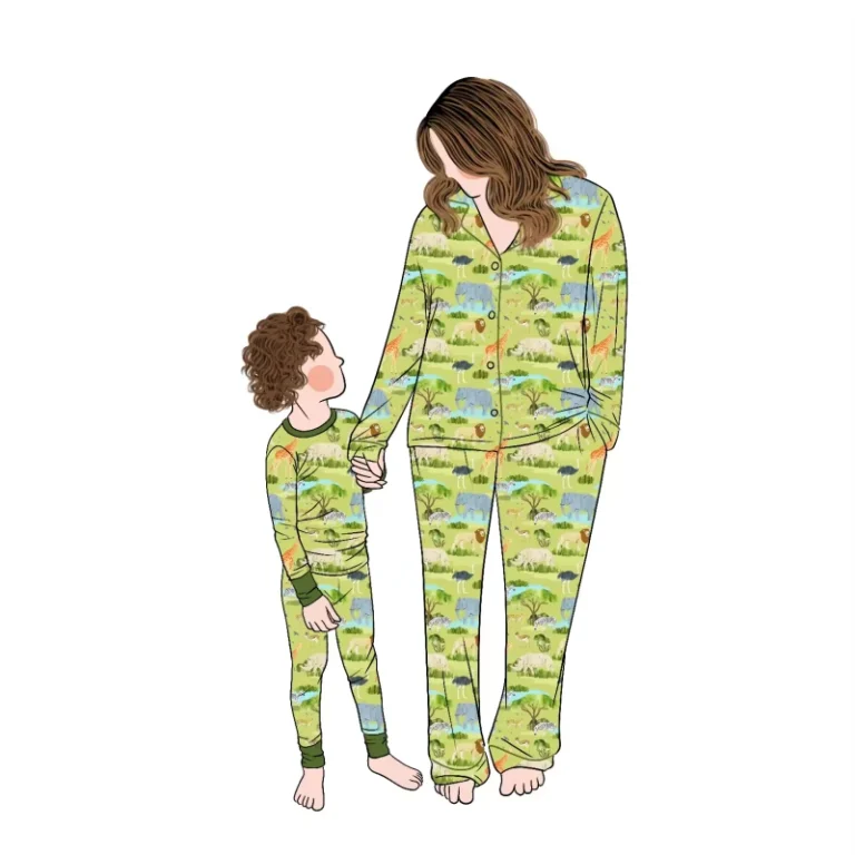 Customized-2pcs-Mommy-and-Me-Bamboo-Printed-Pajamas-Set-Family-Matching-Outfits-for-Girls-and-Kids-Customized-for-Families