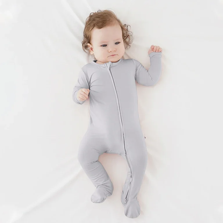 Customized-95-Bamboo-5-Spandex-Toddler-Pajamas-Double-Zipper-Solid-Print-Infant-Little-Sleeper-Clothes-Baby-Romper