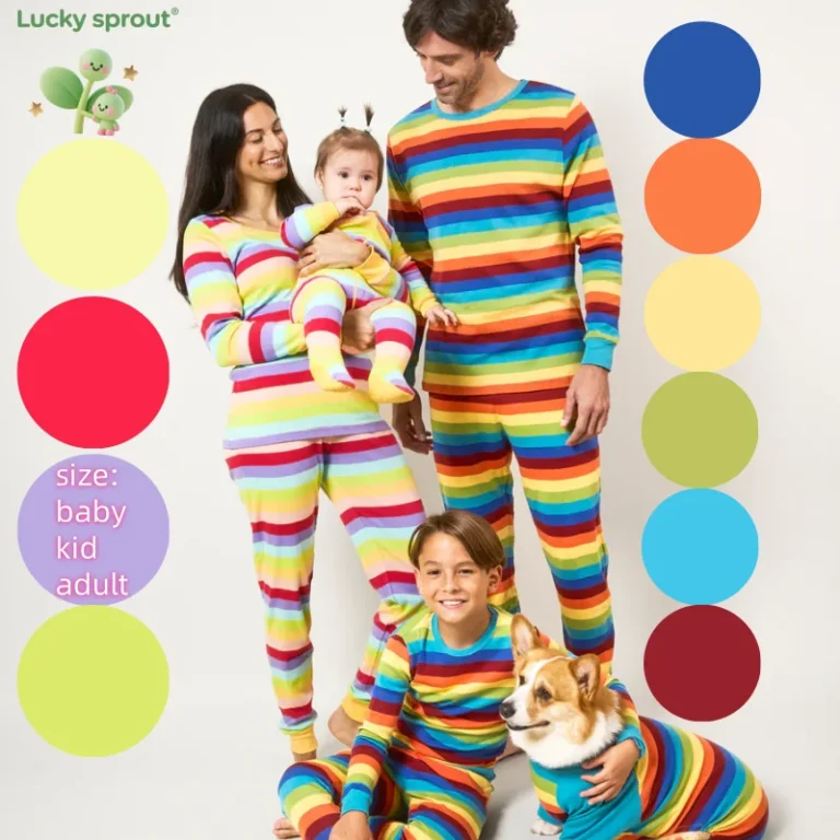 Customized-New-Family-Matching-Set-Outfits-Colorful-Stripes-Long-Sleeves-Suit-Spring-Autumn-Baby-Romper-Kids-Pajamas-Set-Clothes