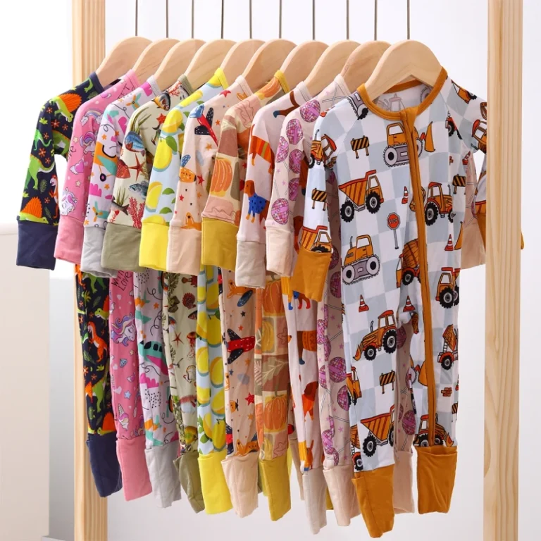 Customized-Organic-Bamboo-Pajamas-Zipper-Rompers-Baby-Unisex-Long-Sleeve-logo-Printed-Romper-Infant-Jumpsuits-Rompers-All-Season