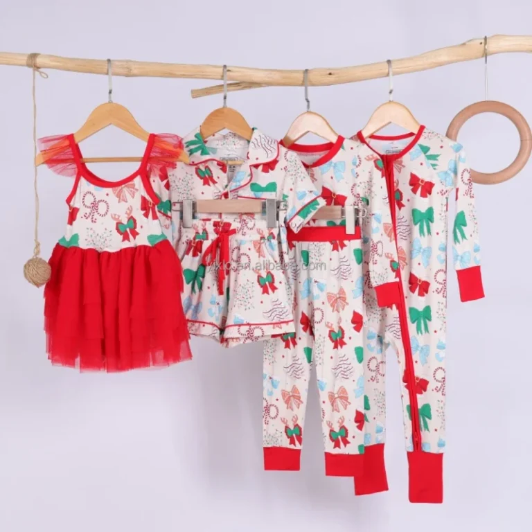 Customized-Printed-Childrens-Two-Piece-Short-Sleeve-and-Shorts-Bamboo-Pajamas-Set-Baby-Bamboo-Sleeper