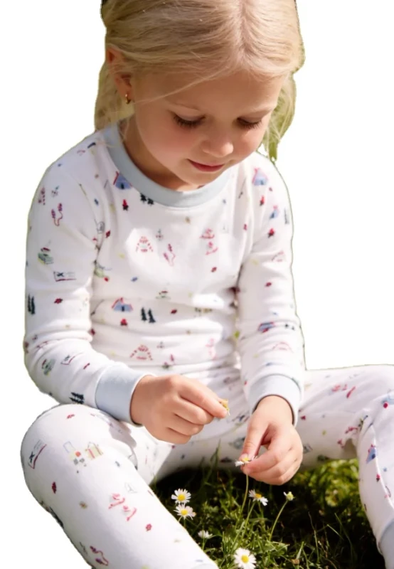 DM OEM Custom Printed Puff Sleeves Soft Breathable Boys Pajamas Children Clothing for Toddlers Autumn Pajamas