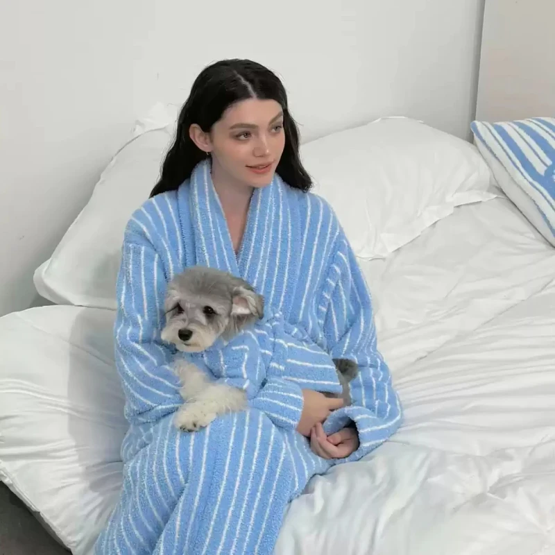 Designer Custom made Soft Fluffy Feel Pajama Sets for Cats Dogs Winter Luxury Cute Warm Pet Clothes That Match the Owners