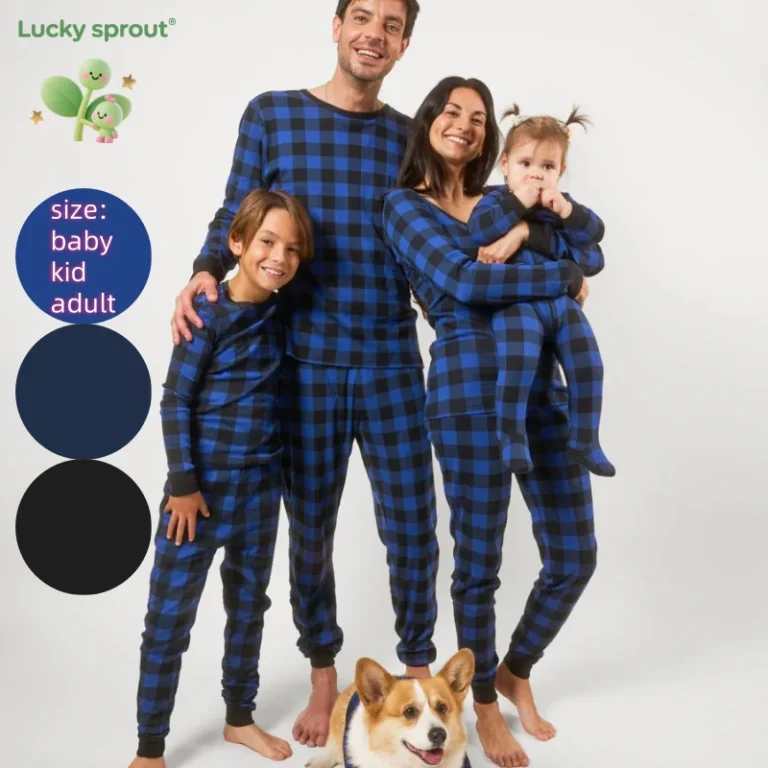 Direct-Sales-Mommy-and-Me-Loungewear-Family-Matching-Autumn-Clothes-Long-Sleeve-Baby-Romper-Boy-Plaid-Printing-Pajamas