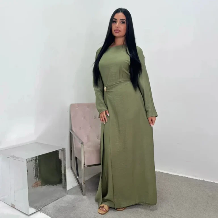 Dubai-Abaya-Islamic-Clothing-Elegant-Soft-Crepe-Closed-Abaya-Dress-Back-Tie-Solid-Color-Maxi-Dresses-Robe-Womens-Dresses