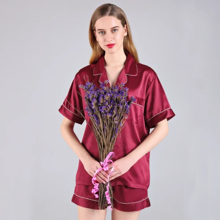 Elegant-Plus-Size-Summer-Pajama-Sets-for-Women-Skin-Friendly-Spandex-Polyester-Elastic-Waist-Solid-Lounge-Wear-Night