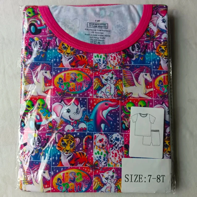 Express Air Freight Bamboo Pajamas RTS Mystery Box Two Pieces Suit Family Children's Breathable Sleepwear