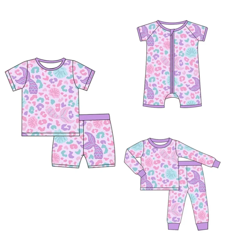Factories-Custom-Bamboo-Baby-Print-Babi-Clothes-Zipper-Romper-Onesie-Footed-Sleepwear-Sleeping-Pajamas
