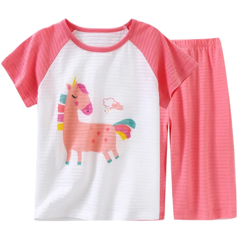 Factory-Accepted-Custom-Kids-Cotton-Outfits-Casual-Print-Summer-Suit-for-Boys-and-Girls-Toddler-Pajamas