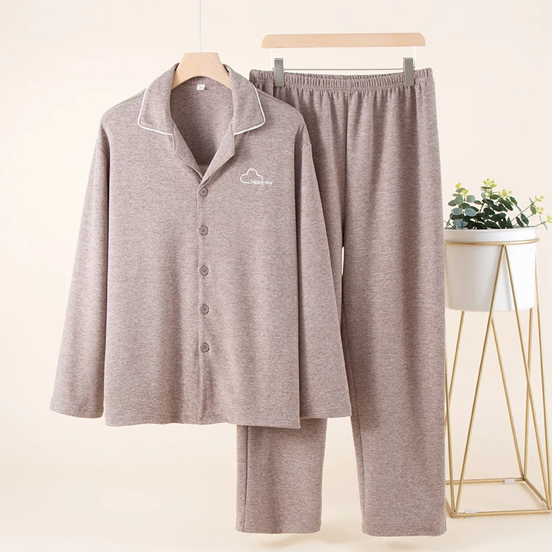 Factory Custom Winter Full-size Polyester Men Pjs Warm Soft Nightwear Men's Sets High Quality 2 Pcs Nightwear Pajamas for Men