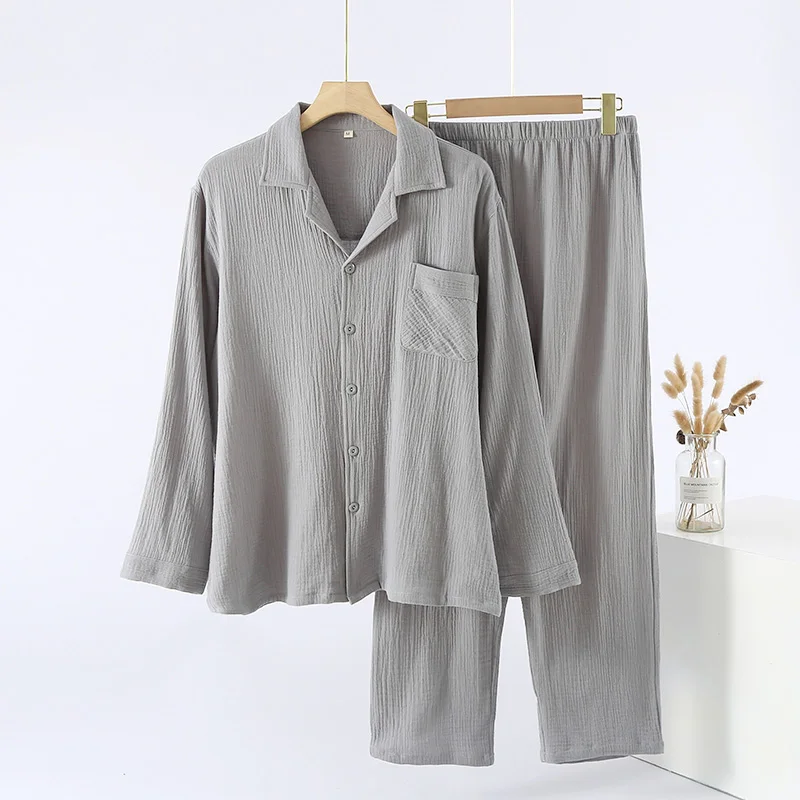 Factory Customized 100% Cotton Classic Solid Color Men Women Pajamas Men's Sleepwear Comfortable for Home