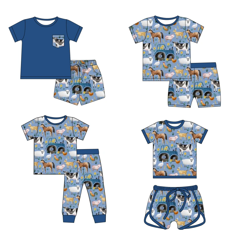 Factory Directly Sale 2pcs Bamboo Family Matching Set Romper Pajamas Sleepwear Parent Child Clothing Set