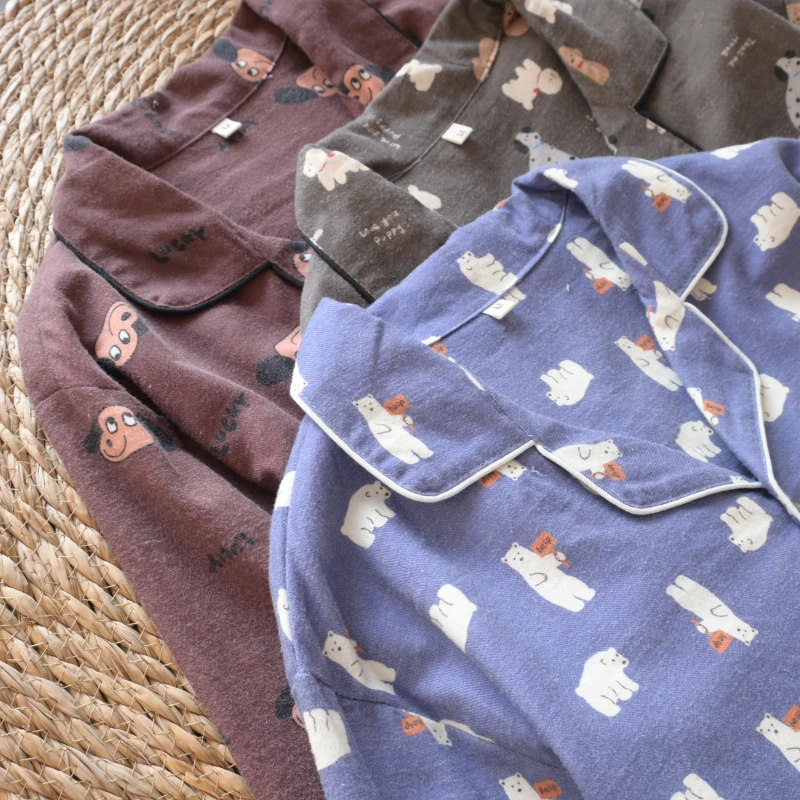 Factory Discounted Price Long Sleeved 100% Cotton Cartoon Casual Set Trousers Men's Sleepwear Set Soft Loungewear