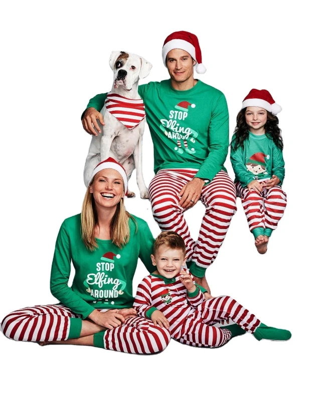 Factory-Good-Price-Adult-Kids-Family-Matching-Christmas-Pajamas-Long-Breathable-Family-Set-Pajamas