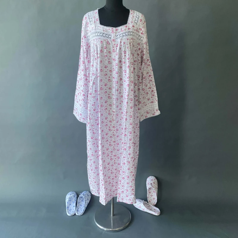 Factory Price Sleepwear Nightdress Nightgown with Slipper