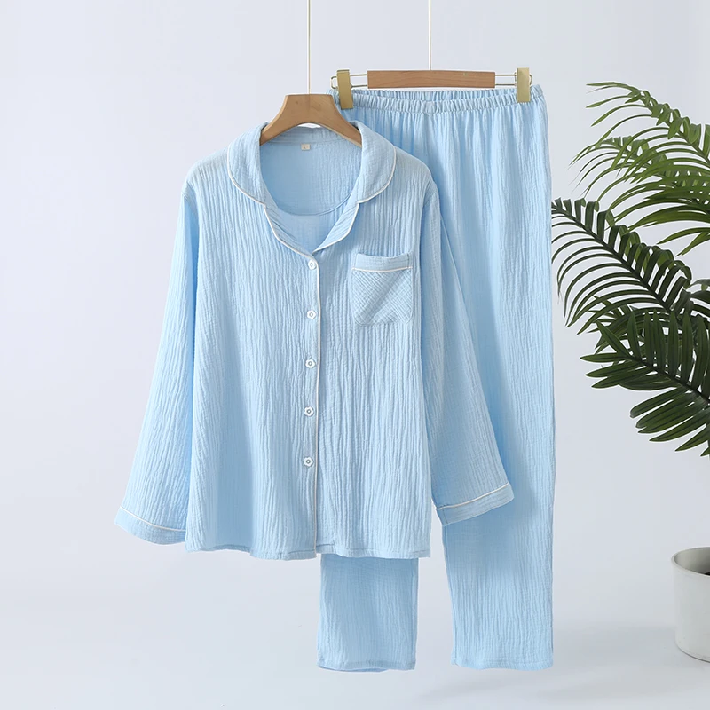 Factory Stylish Versatile Long Lapel for Men's and Women's Pajamas Organic Cotton Men Women's Pajamas Multicolored