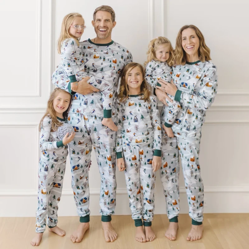 Fall Women Cotton Kids Girl Family Matching Christmas Pajamas Set