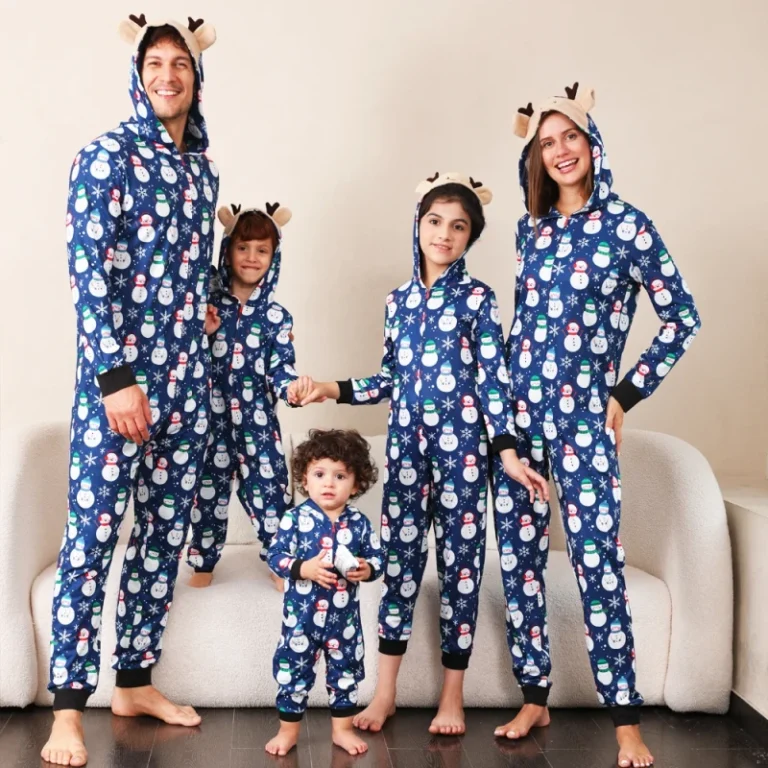 Family-Christmas-Matching-Pajamas-Merry-Long-Sleeve-Winter-One-Piece-Sleepwear-Parent-child-Pjs-Set