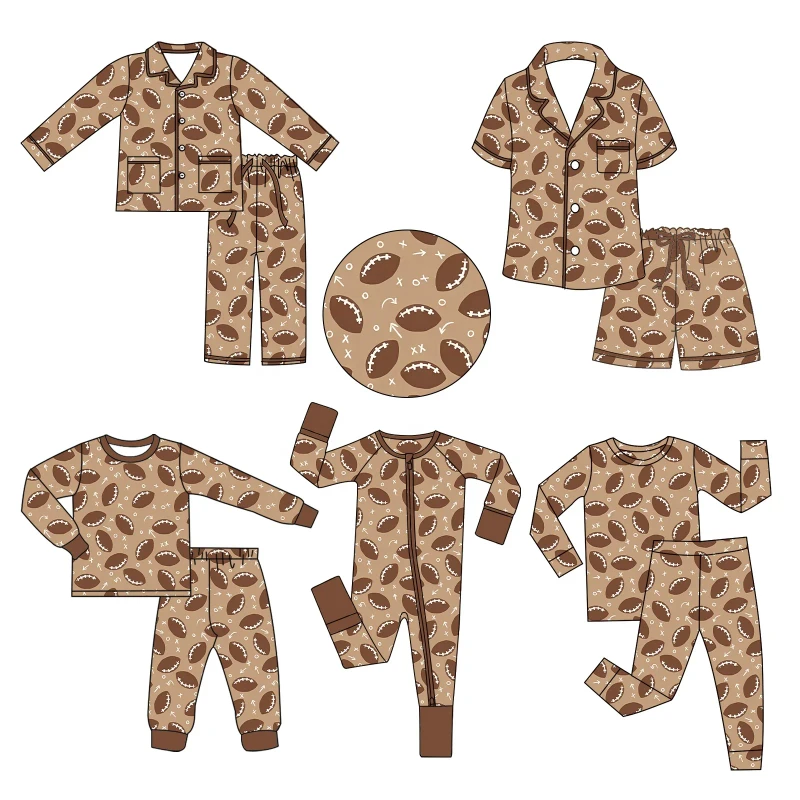 Family Matching Baseball Pajamas Sets Mother and Kids Pajamas Baseball Print Custom Sleepwear Baby Romper Kids Clothes