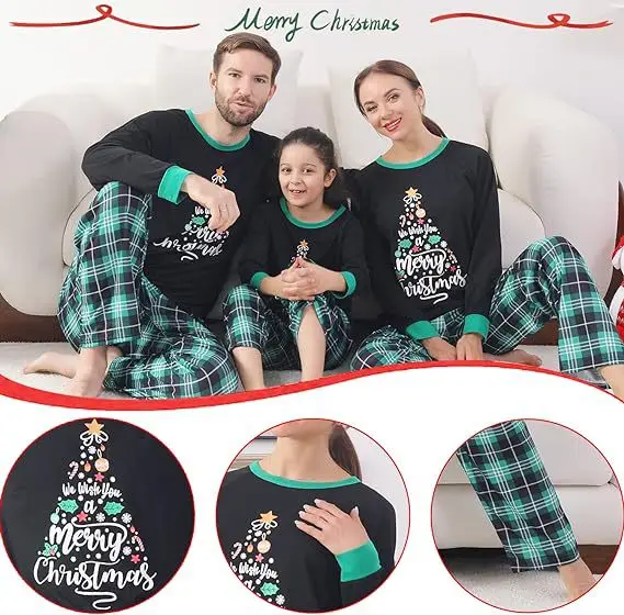 Family-Matching-Christmas-Pajamas-Baby-Mom-Dad-Sleepwear-Men-Women-Kids-Baby-Family-Christmas-Pyjamas
